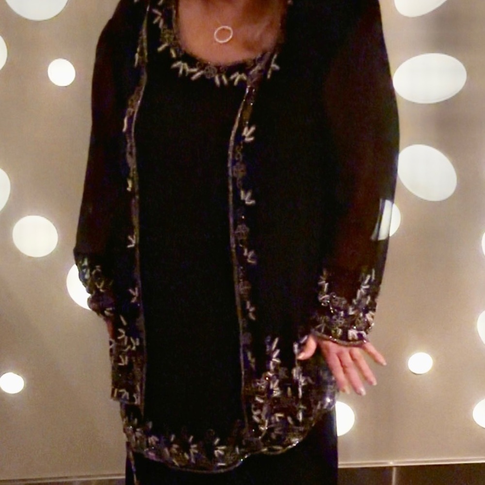 Beautiful Black Beaded Dress with Jacket